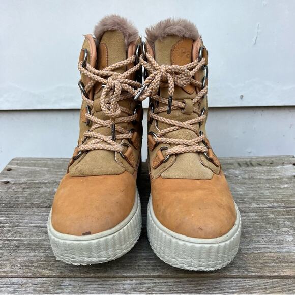 Pajar Cade Canada Shearling Insulated Tan Leather Ankle Winter Boot 7-7.5 EU38 - Picture 2 of 10